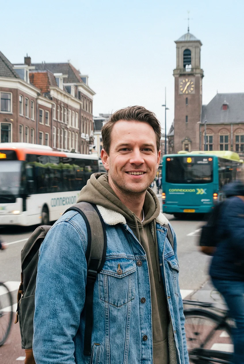 Foto jongen in de stad